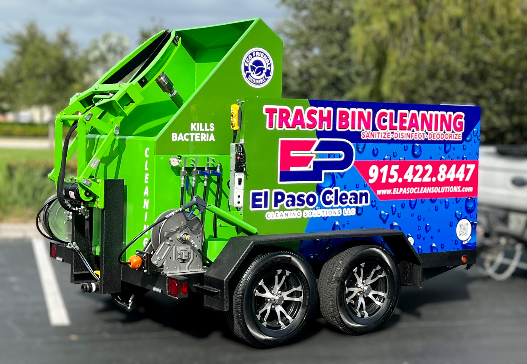 T0158_GMB Trash Bin Cleaning Trailer For Sale