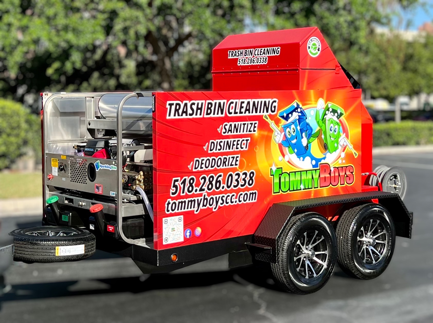 T0167_trash can cleaning trailer