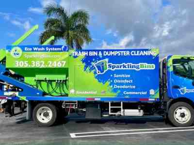 Sparkling Bins has rebranded its Trash and Dumpster cleaning trucks 